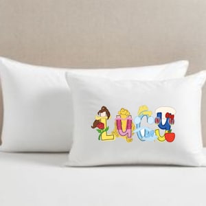 Personalized Pillowcase, Personalized Pillow Cover for Kids with Princess Font, Princess Pillow, Princess