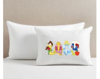 Personalized Pillowcase, Personalized Pillow Cover for Kids with Princess Font, Princess Pillow, Princess