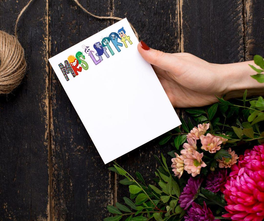 Personalized Teacher Notepad: Emotions Font Stationery Gift - Etsy