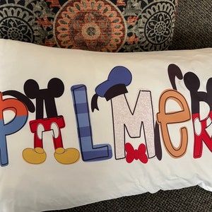 Personalized Pillow Cover for Adults and Kids with Mouse Font