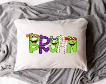 Personalized Pillowcase, Turtles Personalized Pillow Cover, Ninja T Water bottle, and Cups for Kids