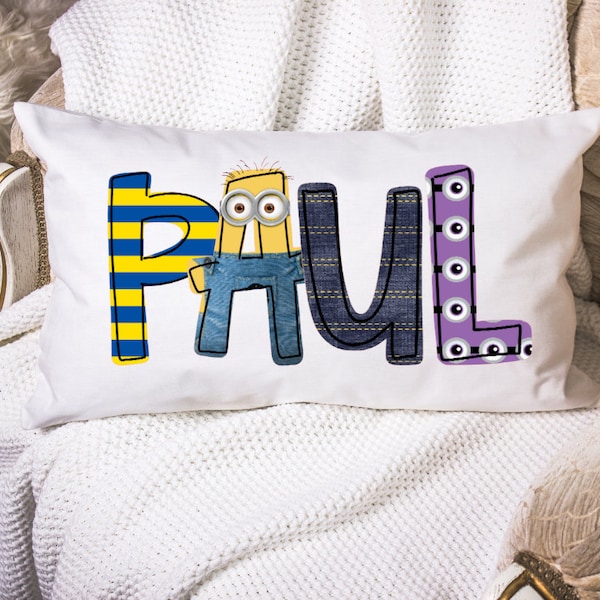 Minions Personalized Pillow Cover, Water bottle, and Cups for Kids