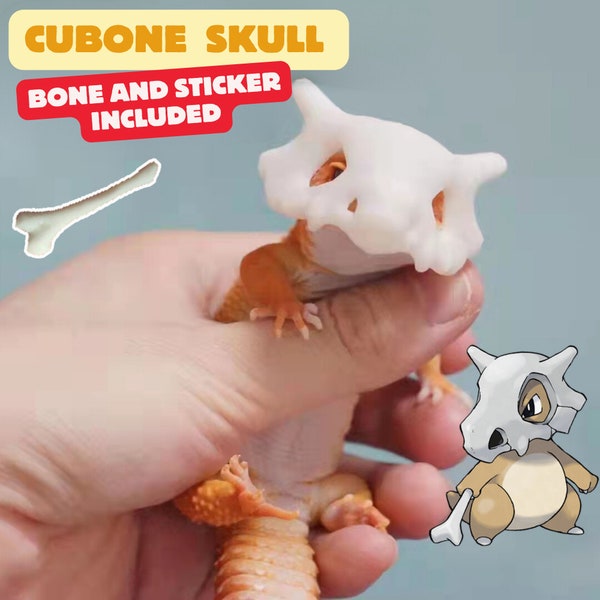 Cubone Pokémon Skull | Bearded Dragon Decor | Reptile Tank Decor | Reptile Decor | Reptile Supplies | Terrarium Decor