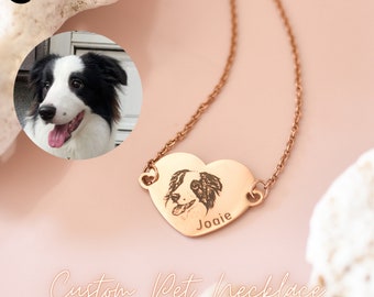 Aangepaste huisdier ketting, gepersonaliseerde huisdier ketting, minimalistische pootketting, dierenketting, huisdierketting, cadeau voor haar, Valentijnsdagcadeau