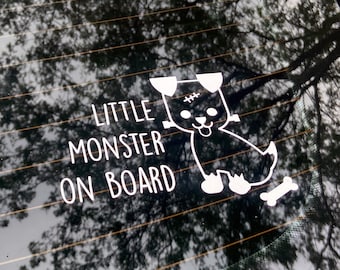 Little Monster on Board Decal, Dog on Board Decal, Car Decal, Window Decal, Funny Car Decal,