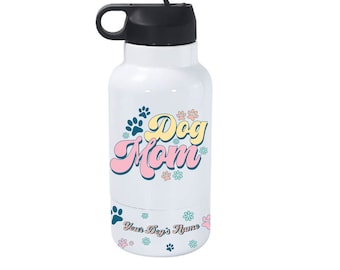 Custom Dog Name Dog Bowl Water Bottle, Stainless Steel Dog Bowl, 32 oz. Tumbler, Dog Mom Gift, Hiking Gift, Dog Bowl, Dog Lover Gift,