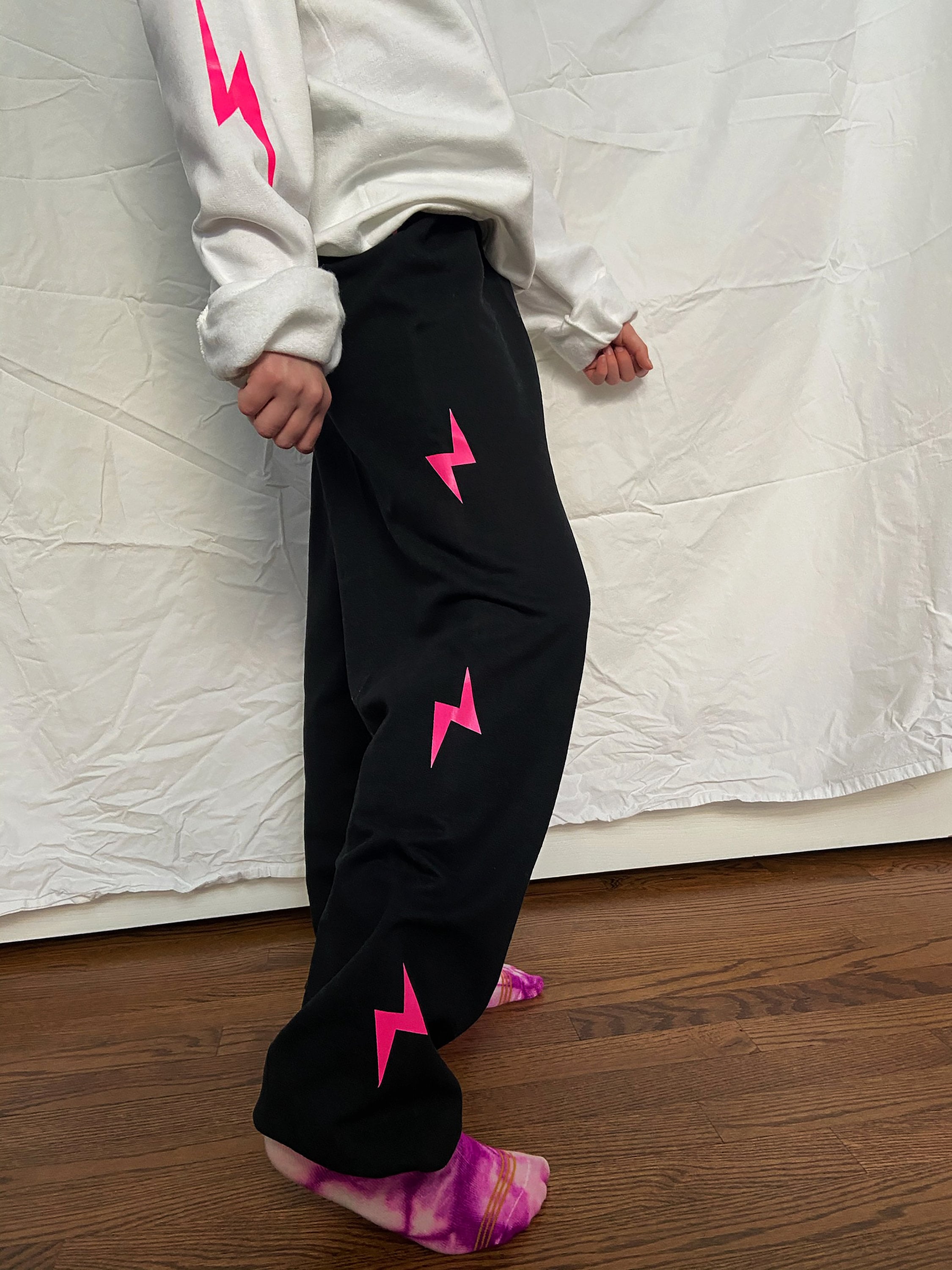 Kid's Bolt Sweatpants Neon Pink
