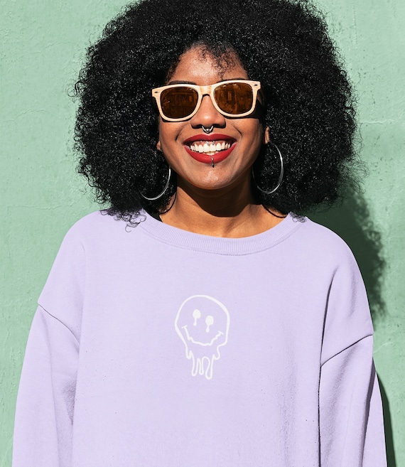 Dripping Smiley Face Crewneck Sweatshirt Smiley Face Drip