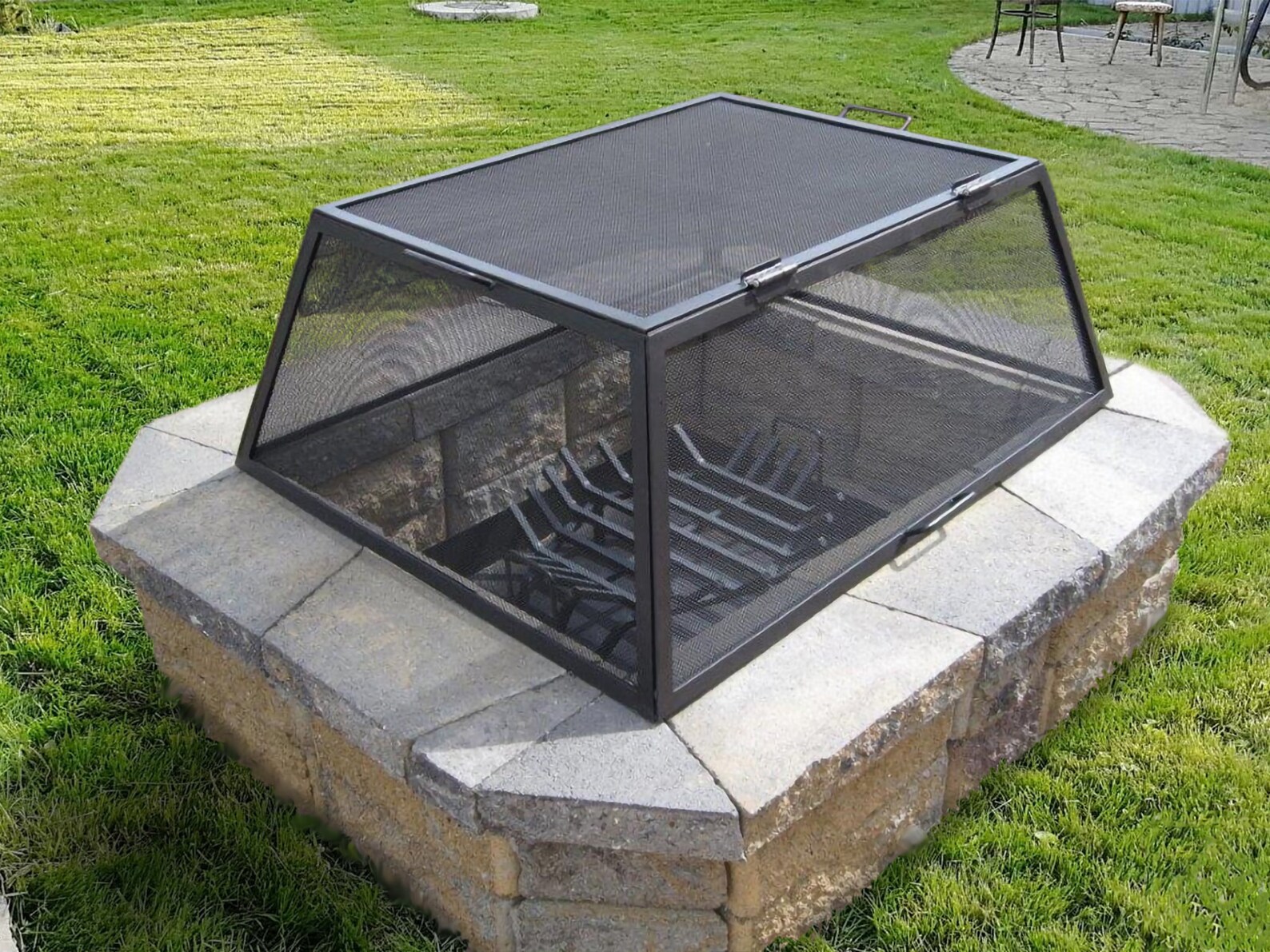 Square Fire Pit Screen Carbon Steel Made in Canada Etsy