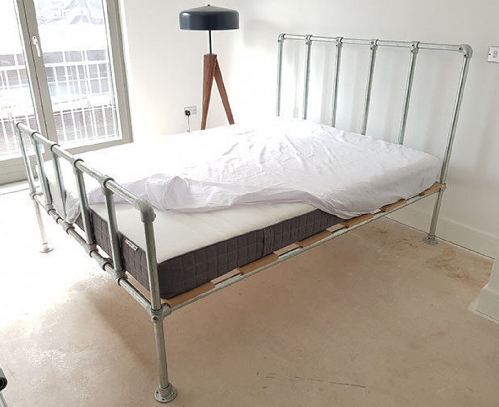 Rustic Industrial Pipe Bed Frame Heavy Duty DIY metal bed Etsy