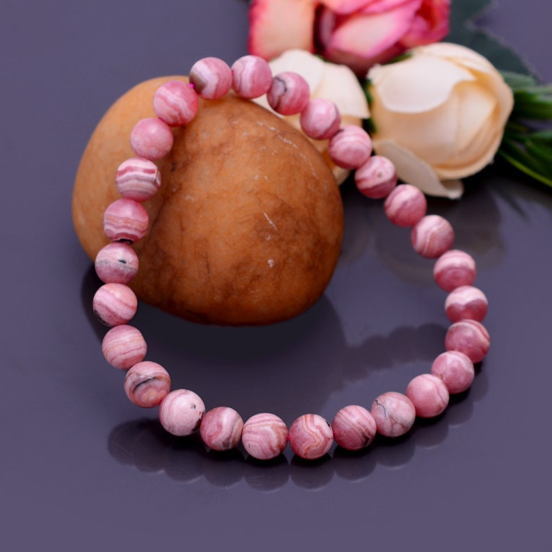 Rhodochrosite Bracelet Natural Rhodochrosite Gemstone image 2