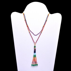 7Chakra Beaded Necklace, 7 Chakra Micro Faceted Round Beaded Jewelry, 7 Chakra Beaded Necklace, 2mm 7 Chakra Beads Necklace