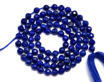 Lapis-lazuli 3 mm, perles rondes facettées, petites perles de lapis-lazuli découpées au laser, fines perles, pierres précieuses, fil de 15,5 po.