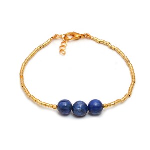 Blue Kyanite Crystal Bracelet, Gift for Her, Natural Kyanite Gemstone Bracelet, Dainty Handmade Beaded Bracelets