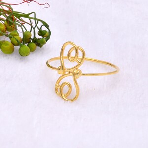 14K solid gold ring~two heart ring~love ring~fine ring~gift for love, Double Heart Ring, Gold Love Ring, Gift For Girlfriend, Heart Jewelry