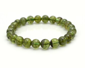 Genuine Peridot Bracelet | Chakra Healing | Abundance | Stress Tension | Divine Love | Aura Protection | Chrysolite Olivine Forsterite Green