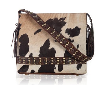 Cowhide Purse. Handbag for Women. Leather Bag.