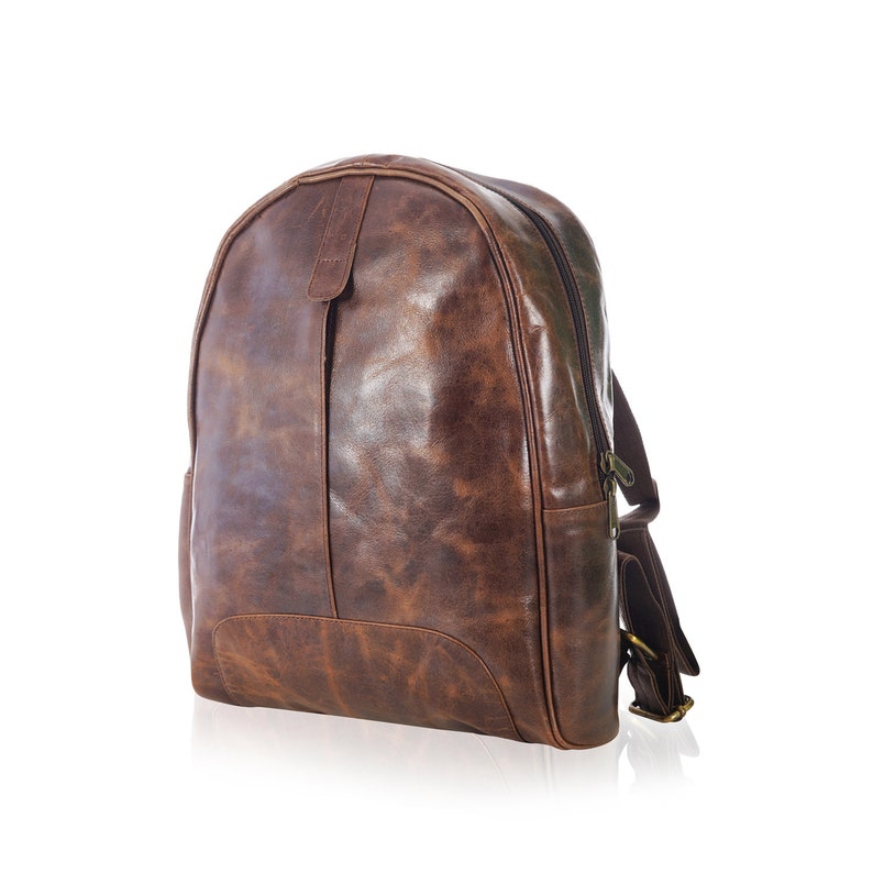 Leather Backpack, Brown Leather Unisex Backpack, Handmade Backpack, Backpack for Women, Traveling Backpack image 5