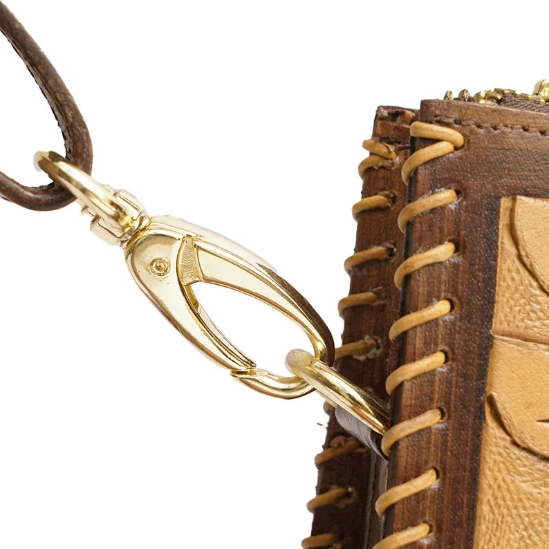 Leather Sling Bag Tooled leather crossbody purse, Women's hand tooled leather bag, Leather Crossbody Bag image 5
