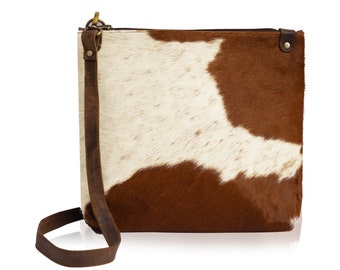 Cowhide Crossbody Purse for Women, Genuine Leather Purse, Cowhide Sling Bag, Shoulder Bag for Women