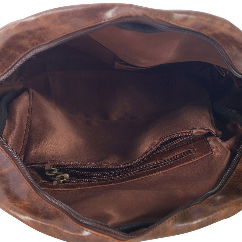 Leather Backpack, Brown Leather Unisex Backpack, Handmade Backpack, Backpack for Women, Traveling Backpack image 9