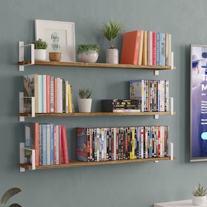 36" Long Floating Shelves for Wall Storage, Floating Bookshelf,  Wall Shelves for Living Room - Set of 3