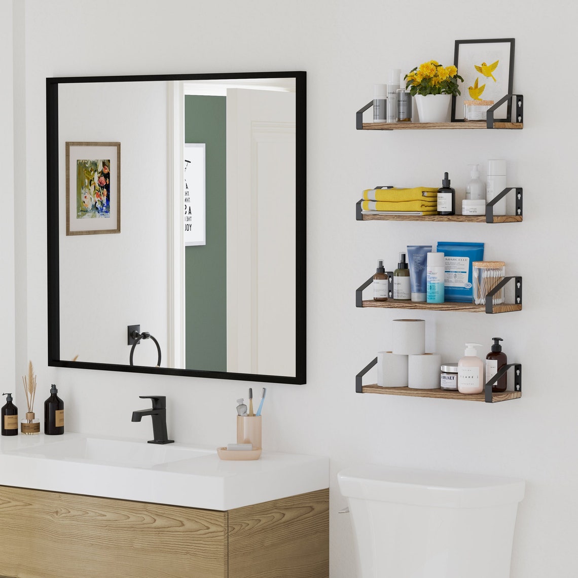 Floating Shelves Bathroom Organizer & Storage Shelves - Etsy