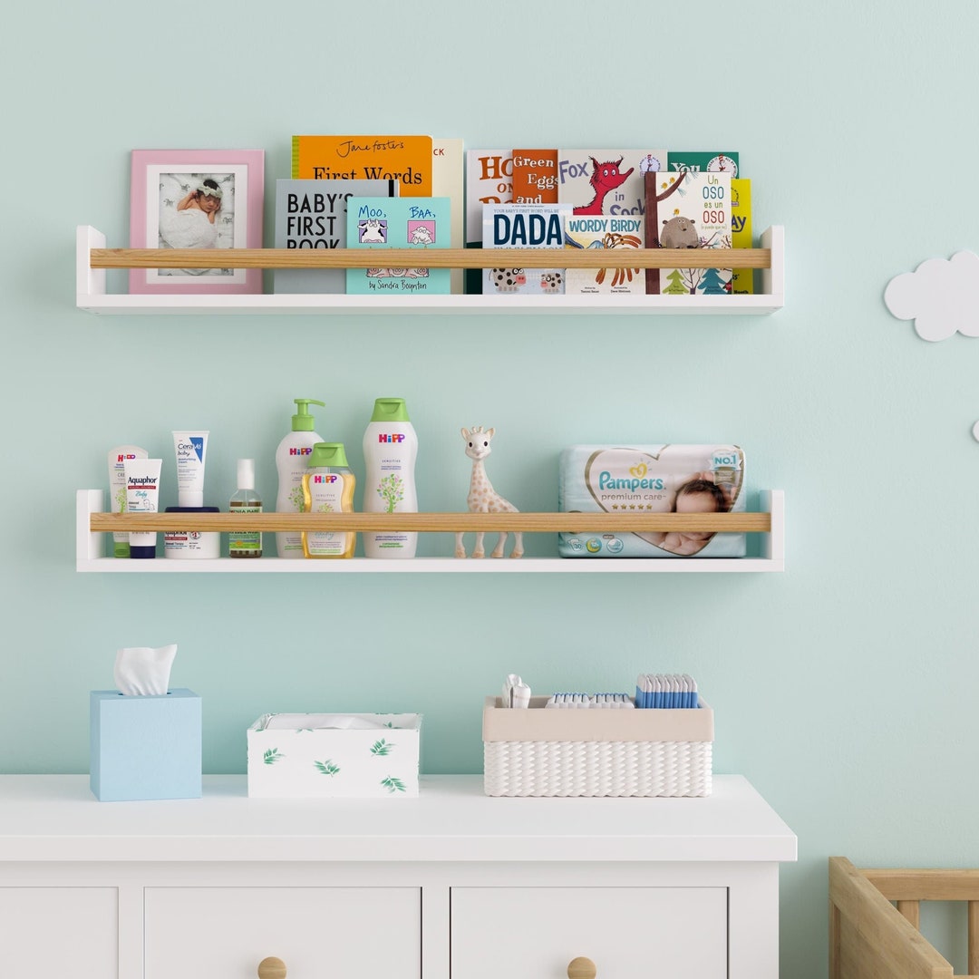 36 Bookshelf for Kids Room Decor Floating Shelves for Nursery Storage Set of 2 White - Etsy