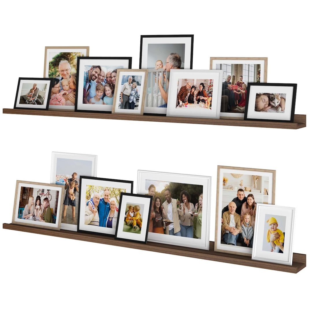 Floating Shelves for Picture Frames, Living Room Picture Ledge Shelves