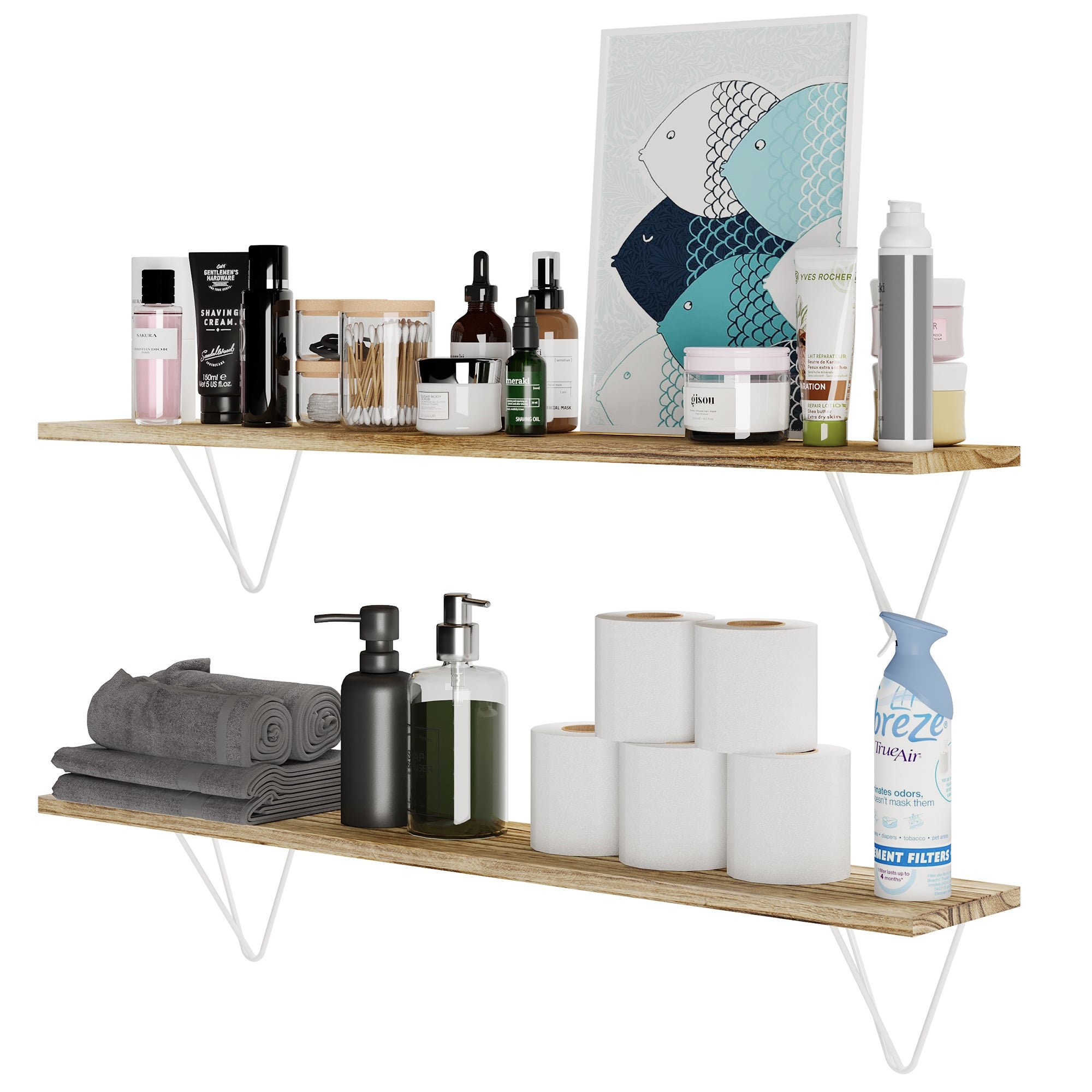 36 Long Floating Shelves for Wall Storage Bathroom | Etsy