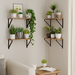 Floating Shelves for Wall, 17x6 CD DVD Storage Shelf, Plant Shelf and Rustic Bookshelf for Living Room Decor Set of 4, or 5 image 4