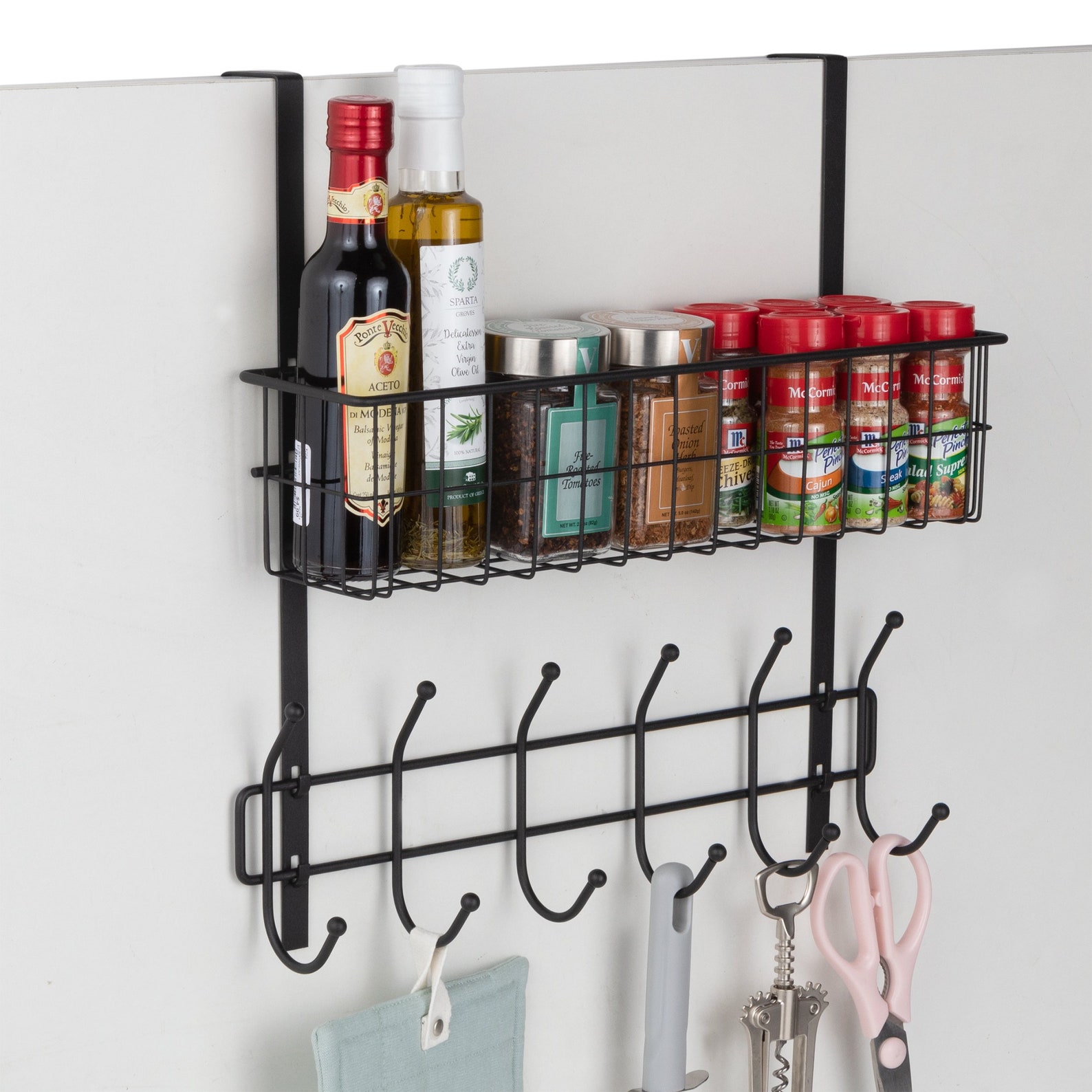 Over the Door Hook With 6 Hooks for Hanging & Wire Basket Etsy
