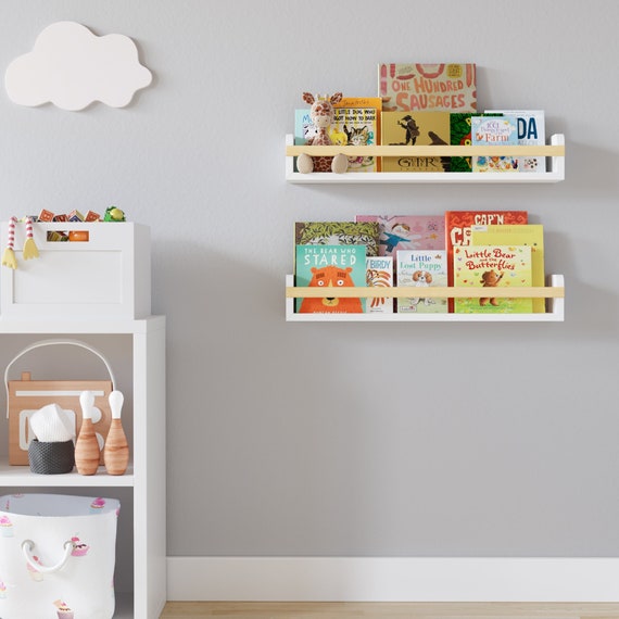 White wall bookshelves for nursery cheap