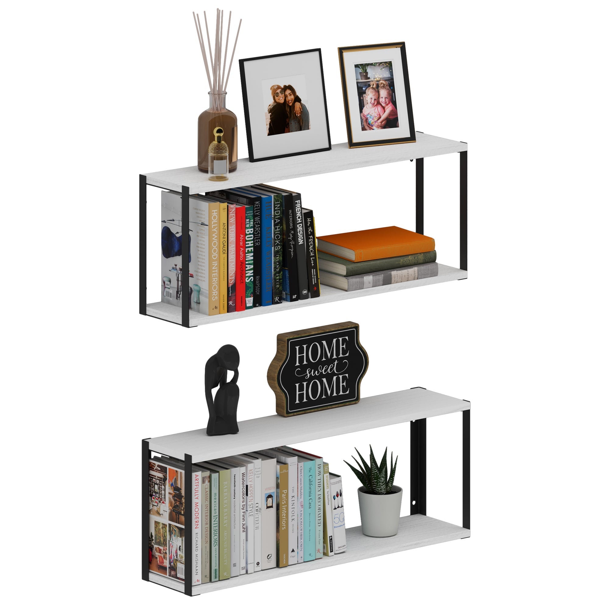 2-tier Wood Floating Shelves for Wall Storage - Etsy