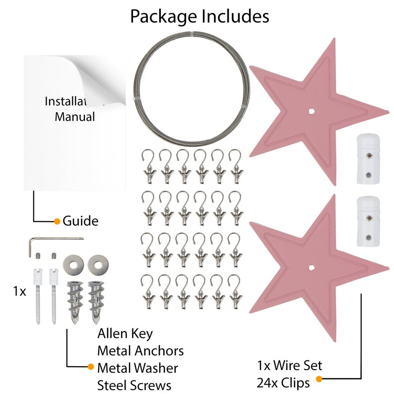 Wire Picture Hanging Kit and Kids Art Display Kit 24 Clips | Etsy