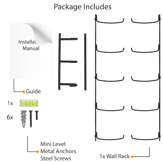 Wall Mount Yoga Mat Holder & Foam Roller Rack With Hooks for