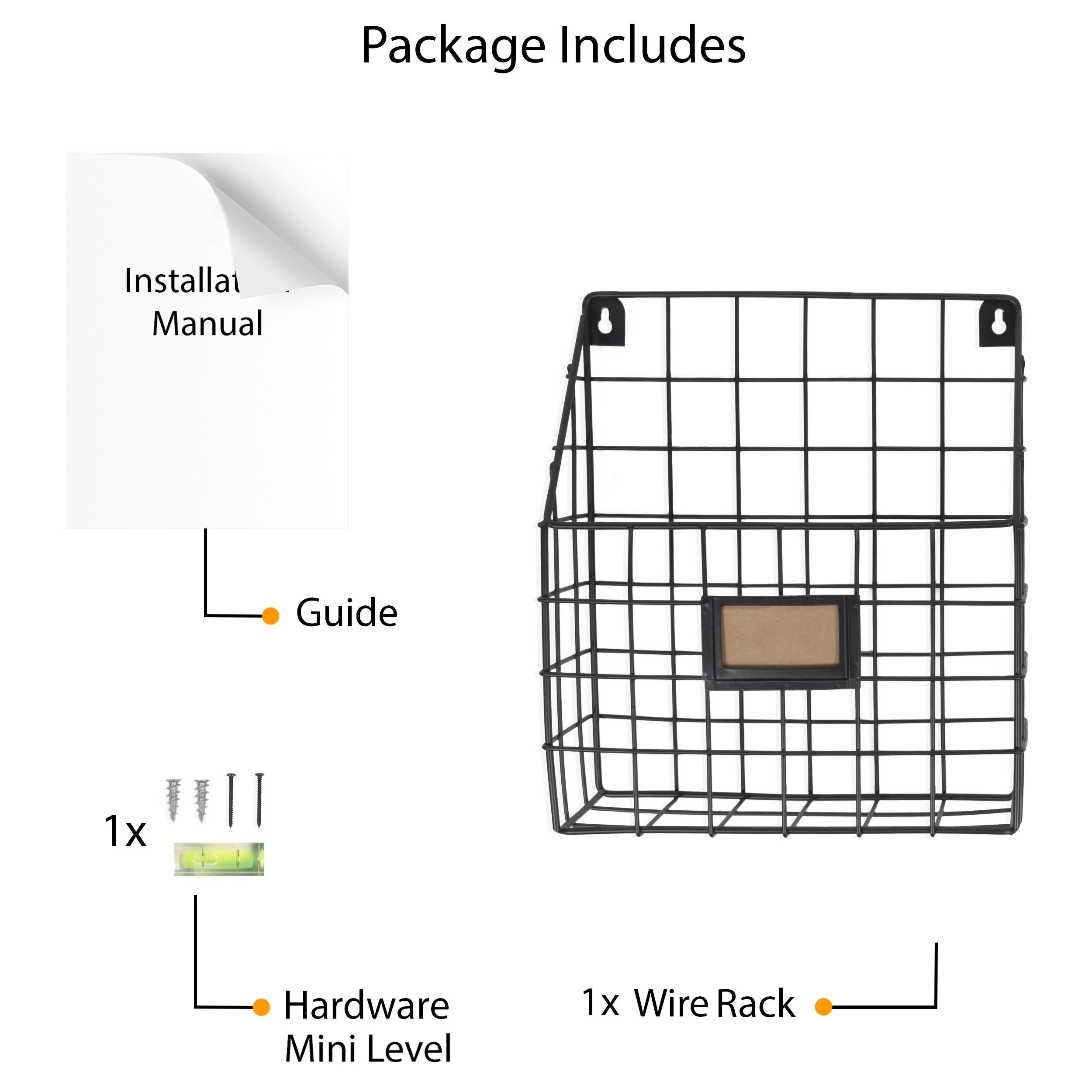 Farmhouse Wire Basket Wall Mount File Organizer and Magazine Etsy