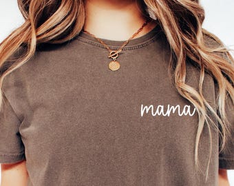 Comfort Colors® Mama Shirt for Women, Minimalist, Boho Sweatshirts and T-shirt for New Mom, Baby shower gift, Mothers Day