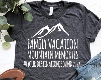 Chemise de vacances en famille, chemise de vacances en famille personnalisée, chemises de voyage en famille assorties, chemise de vacances à la montagne, chemises de vacances d’hiver.