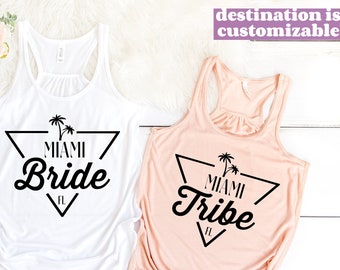 Beach Bachelorette Party Shirts, Miami Bridesmaid Tanks,  Bridal Party, Bride Tank, Bridal Beach Party, Florida Bachelorette Party Tank Tops