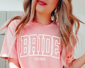 Retro Bride Shirt, Comfort Colors T-Shirt, Trendy Bachelorette Party Shirts, Gift for Bride, Bride Tee