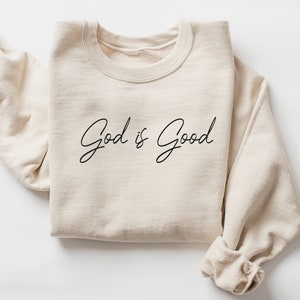 God is Good Sweatshirt, Christian Sweatshirt, %100 Cotton Comfort Colors Light Weight Sweatshirt, Trendy Boho Retro Style, Church Outfit