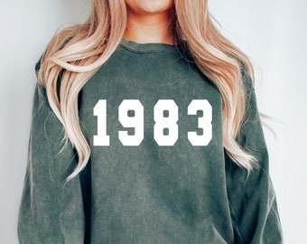 1983 Sweatshirt, Comfort Colors Sweatshirt, 40. Geburtstagsgeschenk für Frauen, Geburtstagsgeschenk für Sie, Für Ihn, Unisex Sweat