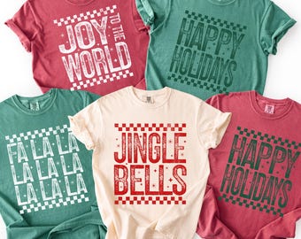 Retro Comfort Colors® Christmas Shirts, Sweatshirts, Long Sleeves, For Men, Women, Unisex Matching Family, Friends, Group Christmas Outfit