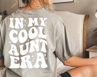 Cool Aunt Era Shirt, Aunt Shirt, Trendy Comfort Colors Pocket Shirt, Gift For Auntie, Baby Announcement, Pregnancy Reveal, Retro Cool Aunt