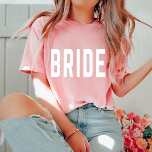 Bride Shirt, Retro Comfort Colors T-Shirt, Trendy Bachelorette Party Shirts, Bridesmaid Shirt, Maid of honor Shirt, Oversize Shirt