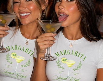 Y2K Margarita Baby Tee | Girls Night Out Shirt |  Espresso Martini Party Outfit| Cute Girls Weekend Drinking Cropped T-shirt