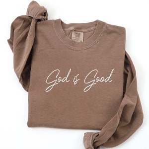 God is Good Sweatshirt, Christian Sweatshirt, %100 Cotton Comfort Colors Light Weight Sweatshirt, Trendy Boho Retro Style, Church Outfit