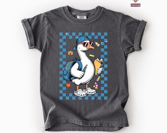 Goose Comfort Colors® Back To School Girls, Boys T-Shirts, Preppy,  Checkered Pre-K, Kindergarten, First, Second, Third, Fourth, Fifth Grade