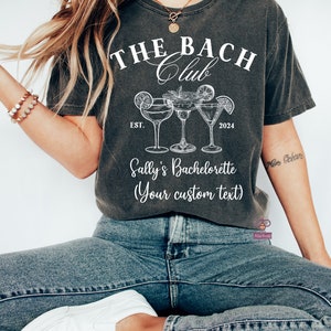 Der Bride Club und der Bach Club Shirts, trendige Komfortfarben Bachelorette Shirts, individuelle Brautjungferngeschenke, personalisierte Junggesellinnenparty Bild 4